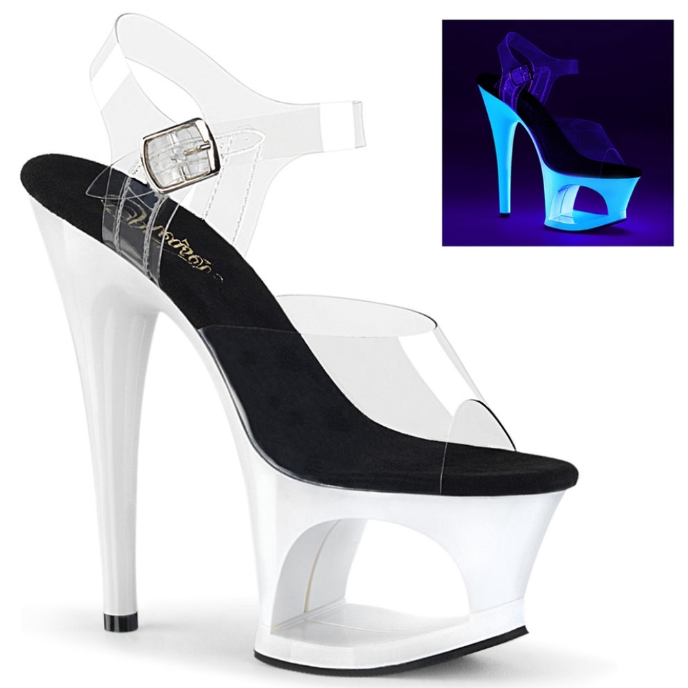 RARE‐ Pleaser MOON‐708UV White Platform Heels